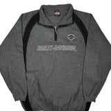 Janesville, Wi Harley Davidson 1/4 Zip - 2XL Grey Polyester