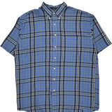 Gant Checked Short Sleeve Shirt - XL Blue Cotton Blend