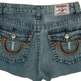 True Religion Mini Denim Shorts - 28W US 2 Blue Cotton