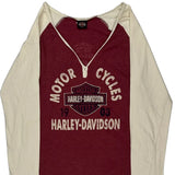 Metro, Cedar Rapids, Ia Harley Davidson Graphic Long Sleeve T-Shirt - Small Cream Cotton