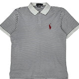 Big Pony Polo By Ralph Lauren Striped Polo Shirt - Large White Cotton