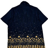 Unbranded Floral Short Sleeve Shirt - XL Gold Cotton