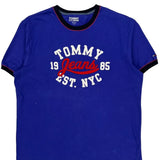 Tommy Jeans Ringer T-Shirt - Large Blue Cotton