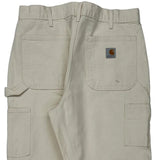 Carhartt Double Knee Carpenter Trousers - 33W 32L Cream Cotton