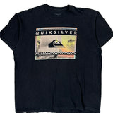 Surfing Quiksilver Graphic T-Shirt - Medium Black Cotton