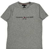 Est. 1985 Tommy Hilfiger T-Shirt - Large Gray Cotton