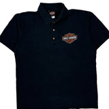 Milwaukee Harley Davidson Polo Shirt - Large Black Cotton