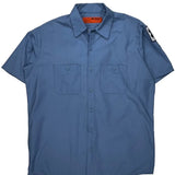 Red Kap Short Sleeve Shirt - Large Blue Polyester Blend