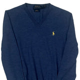 Polo By Ralph Lauren Slim Fit Sweater - Small Blue Merino Wool