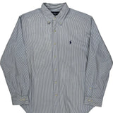 Ralph Lauren Striped Shirt - Large Blue Cotton