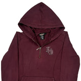 Harley Davidson Spellout Hoodie - Large Burgundy Cotton