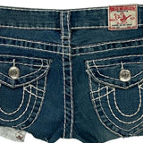 True Religion Mini Denim Shorts - 28W US 0 Blue Cotton