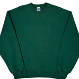 Russell Athletic Sweatshirt - Large Green Cotton