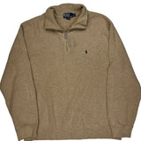 Polo By Ralph Lauren 1/4 Zip - 2XL Beige Cotton
