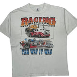 Racing Delta Graphic T-Shirt - XL White Cotton