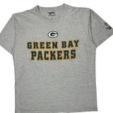 Single Stitch Green Bay Packers Reebok Football T-Shirt - XL Gray Cotton