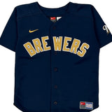 Age 6 Brewers Nike Mlb Jersey - XS Navy Polyester