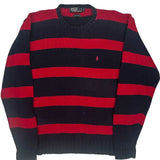 Polo By Ralph Lauren Striped Jumper - Large Navy Cotton