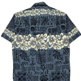 Winnie Fashion Floral Hawaiian Shirt - Large Blue Cotton