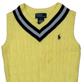 Age 4 V-Neck Polo By Ralph Lauren Sweater Vest - 2XS Yellow Cotton