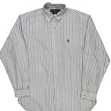 Ralph Lauren Striped Shirt - Large White Cotton