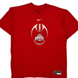 Ohio State Football Nike T-Shirt - Medium Red Cotton