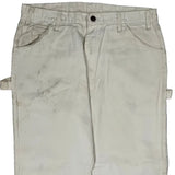 Dickies Double Knee Carpenter Trousers - 36W 30L White Cotton