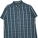 The North Face Checked Short Sleeve Shirt - XL Blue Cotton