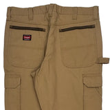Wrangler Cargo Carpenter Trousers - 36W 32L Brown Cotton