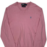 Polo By Ralph Lauren V-Neck Sweater - XL Pink Cotton