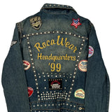 Rocawear Studded Denim Jacket - Large Blue Cotton