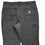 Carhartt Double Knee Carpenter Pants - 34W 29L Gray Cotton
