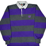 W Barbarian Striped Rugby Shirt - XL Purple Cotton