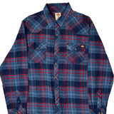 Dickies Checked Flannel Shirt - XL Blue Cotton