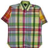 Tommy Hilfiger Checked Short Sleeve Shirt - Medium Multicoloured Cotton