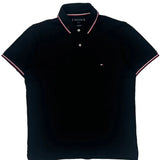 Tommy Hilfiger Slim Fit Polo Shirt - Large Black Cotton