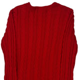 Ralph Lauren Cable Knit Sweater - Large Red Cotton
