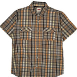 Levis Checked Short Sleeve Shirt - Large Multicoloured Cotton