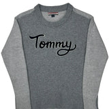 Tommy Hilfiger Spellout Sweater - Small Gray Cotton