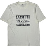 Original Brand Lacoste Graphic T-Shirt - XL White Cotton Blend