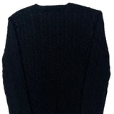 Ralph Lauren Sport Cable Knit Sweater - Large Black Cotton