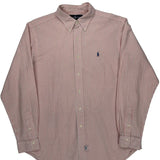 Ralph Lauren Striped Shirt - Large Red Cotton