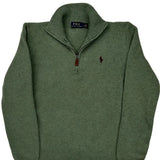 Polo By Ralph Lauren 1/4 Zip - Large Green Wool