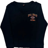 Harley Davidson Graphic Long Sleeve T-Shirt - Large Black Cotton