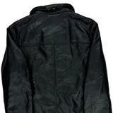 Tommy Hilfiger Sherpa Collared Leather Jacket - Medium Black Leather