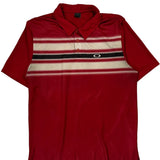 Oakley Striped Polo Shirt - Large Red Polyester
