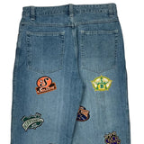 Various City Patches Unbranded Hip Hop Jeans - 38W 34L Blue Cotton