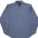 Regent Classic Fit Polo By Ralph Lauren Checked Shirt - XL Blue Cotton