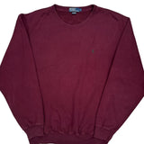 Polo By Ralph Lauren Sweatshirt - Large Burgundy Cotton Blend