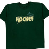 Single Stitch Hockey Unbranded Graphic T-Shirt - Large Green Cotton